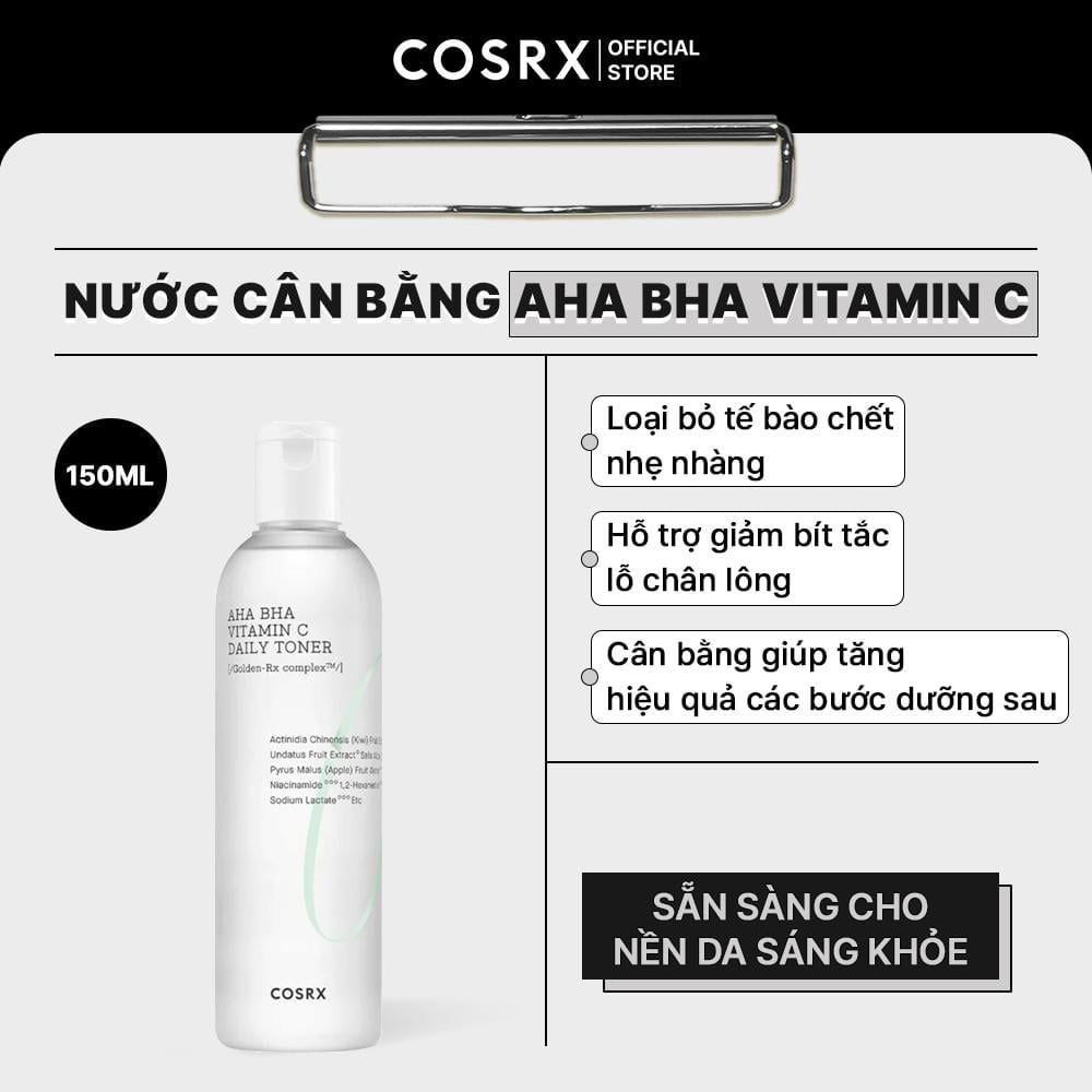  COSRX Nước Hoa Hồng Refresh AHA BHA Vitamin C Daily Toner 150ml 