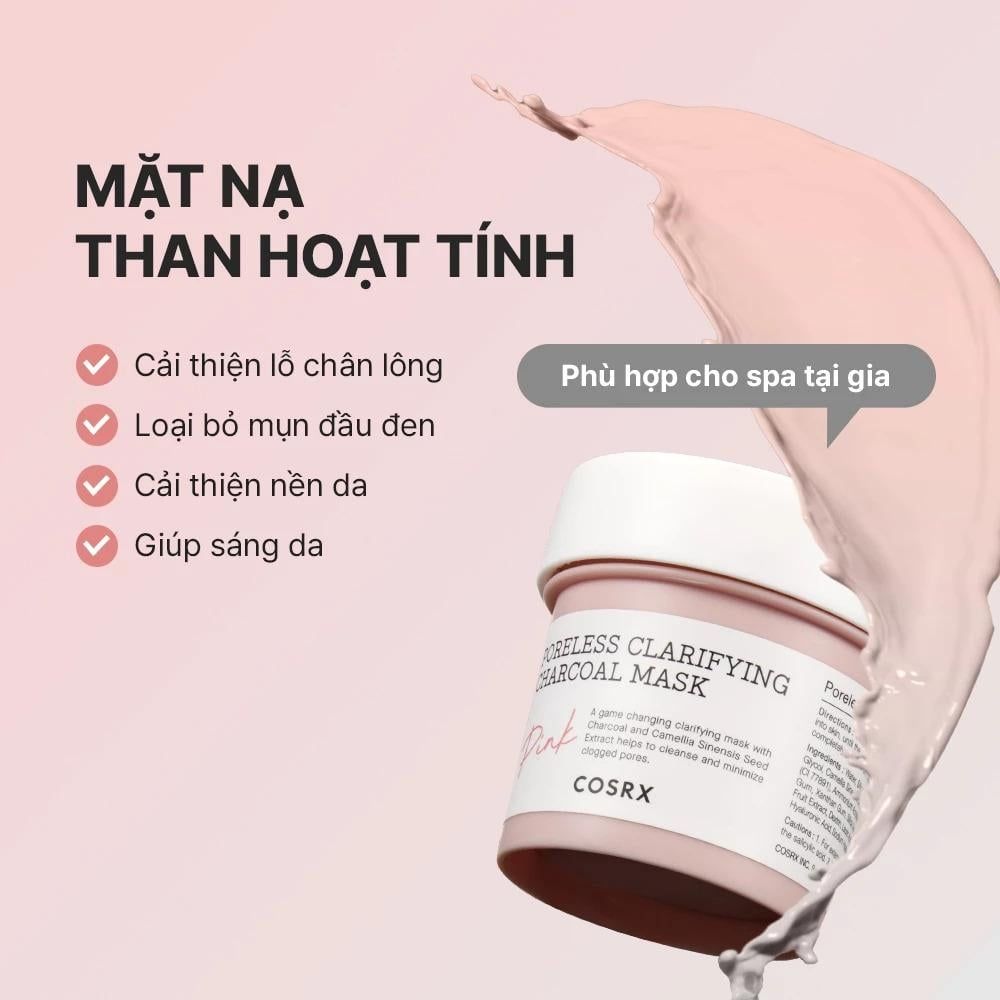  COSRX Mặt Nạ Đất Sét Poreless Clarifying Charcoal Mask (Pink) 110g 