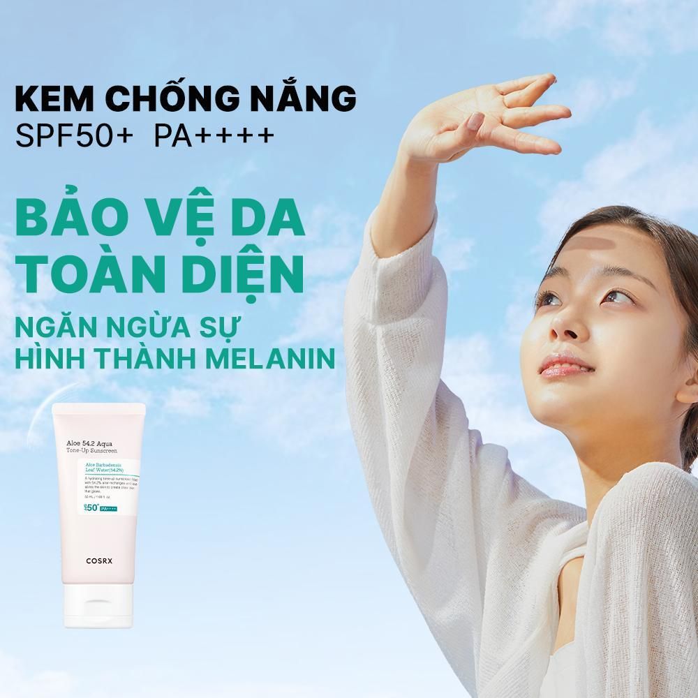  COSRX Kem Chống Nắng Nâng Tone Aloe 54.2 Aqua Tone-Up Sunscreen SPF50+PA++++ 50ml 