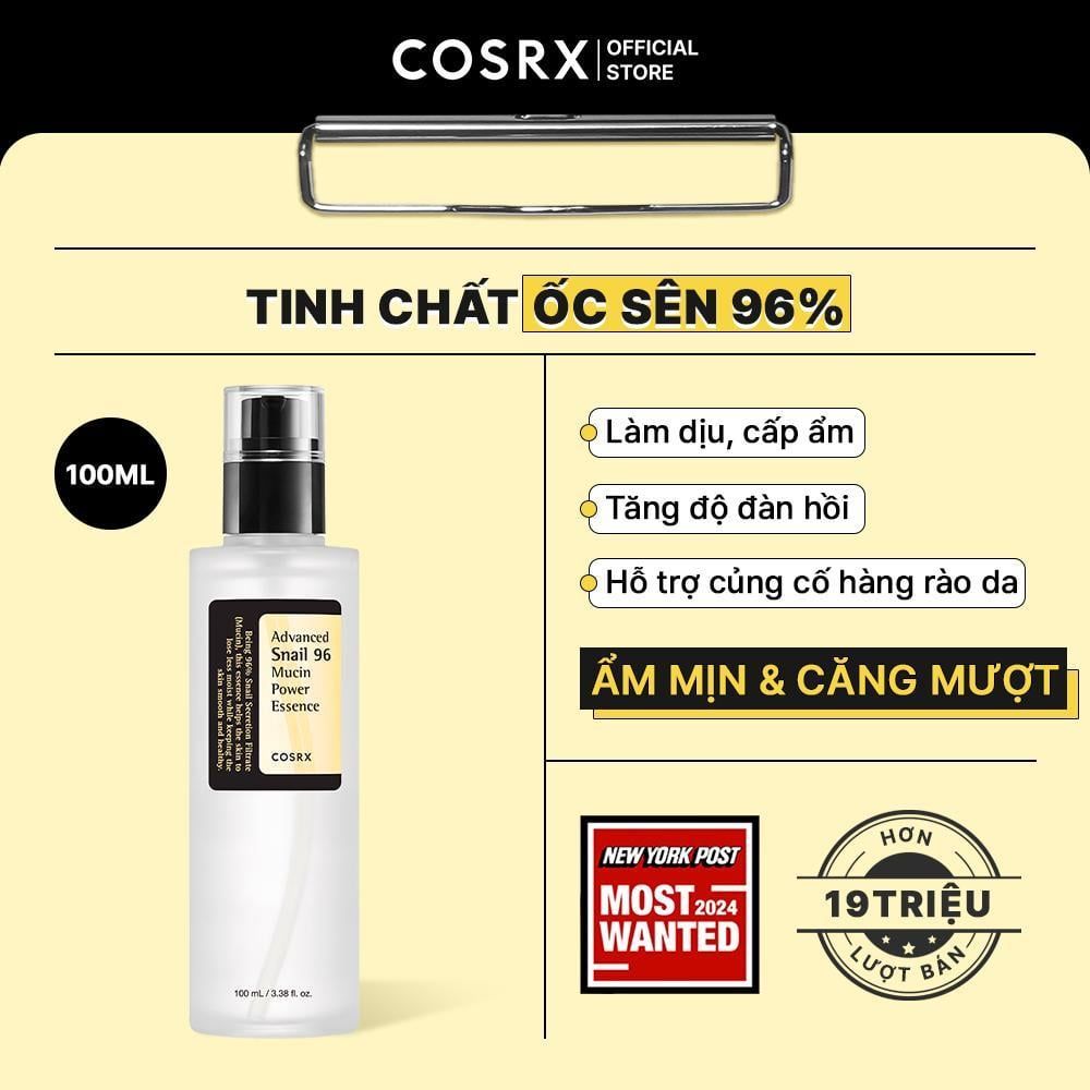  COSRX Tinh chất ốc sên dưỡng ẩm, phục hồi da Advanced Snail 96 Mucin Power Essence 100ml 