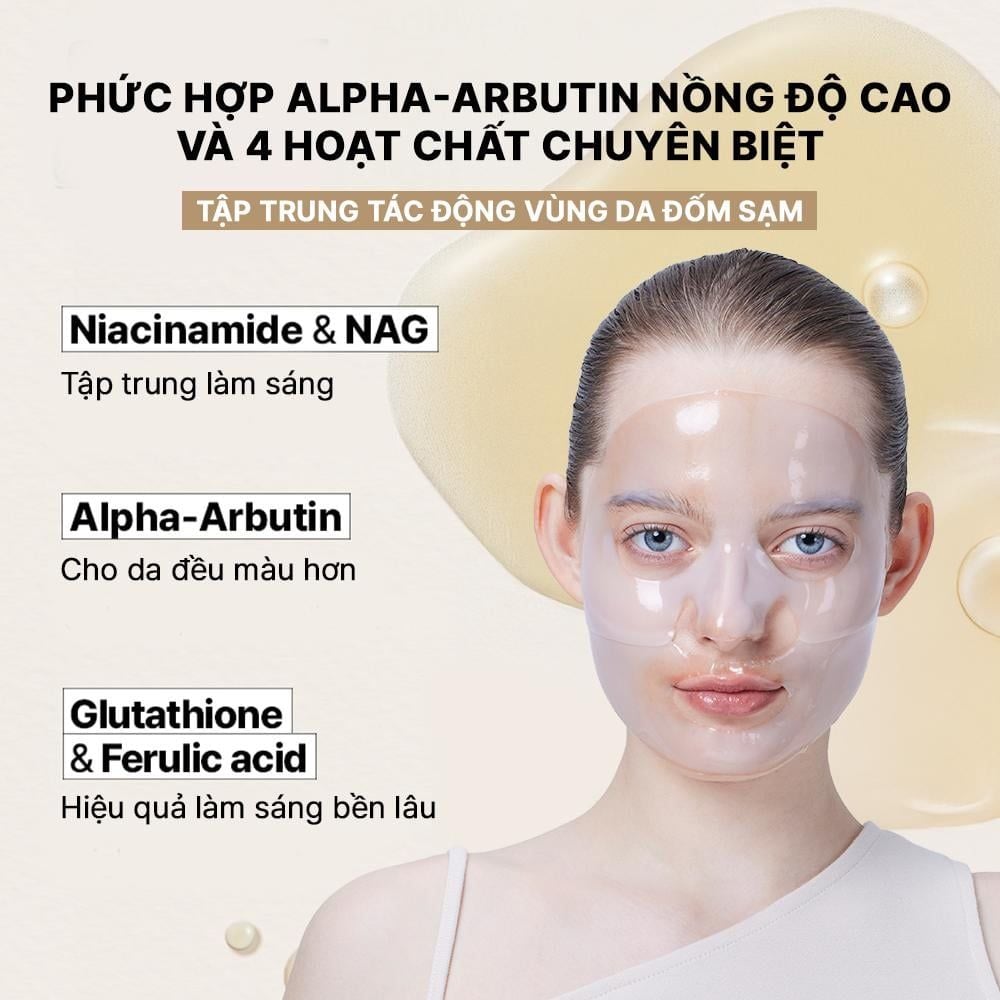  [ 01 miếng mặt nạ ] COSRX Mặt Nạ Thạch Dưỡng Sáng The Alpha-Aburtin Discoloration Care Hydrogel Mask 34g 