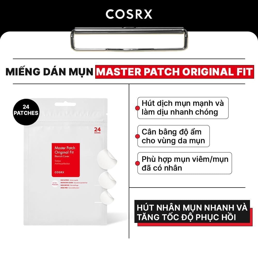  COSRX Miếng dán mụn (24 miếng) ANCE PIMPLE MASTER PATCH ORIGINAL FIT 