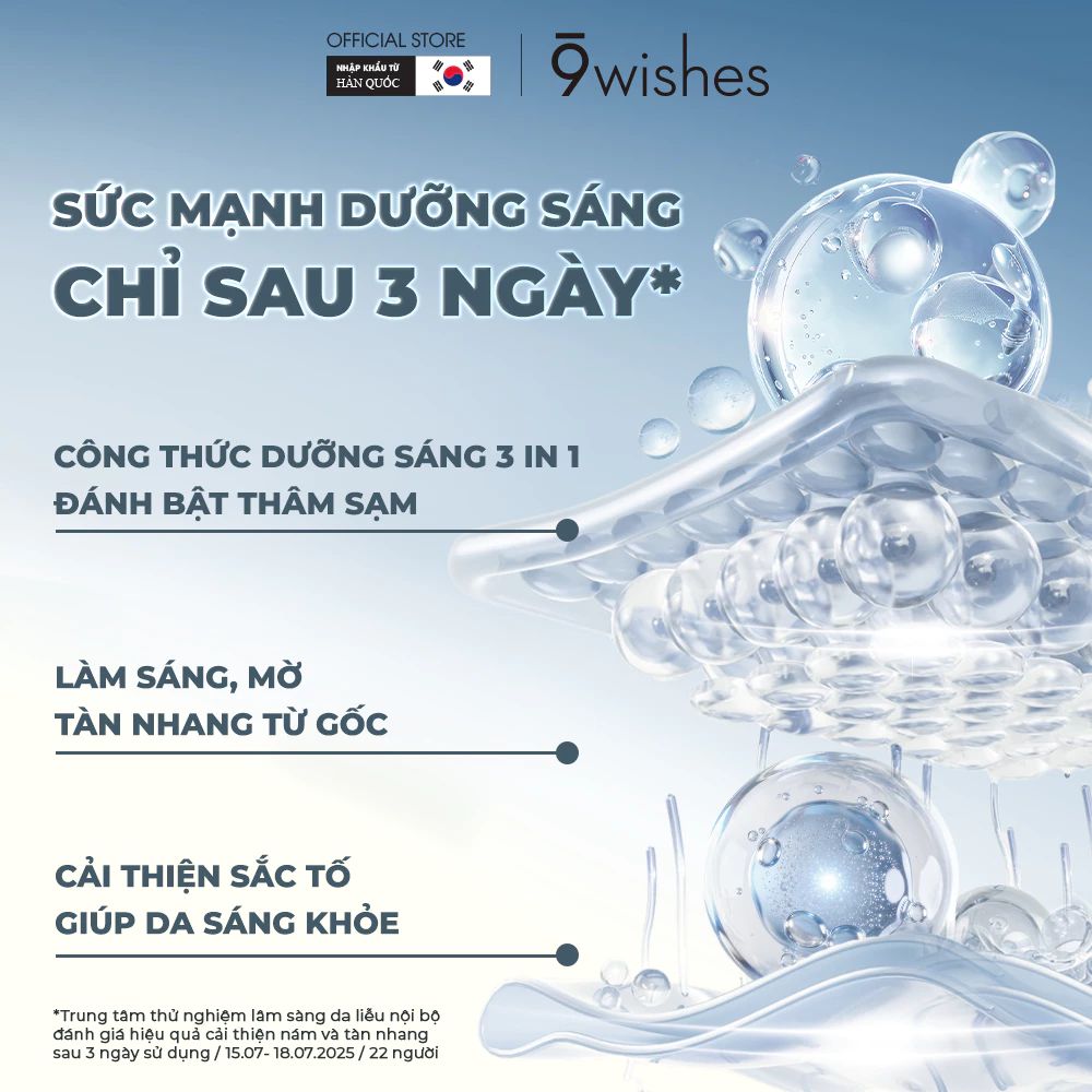  Tinh chất dưỡng sáng 9 Wishes Glutathione Blanc Ampule 30ml 