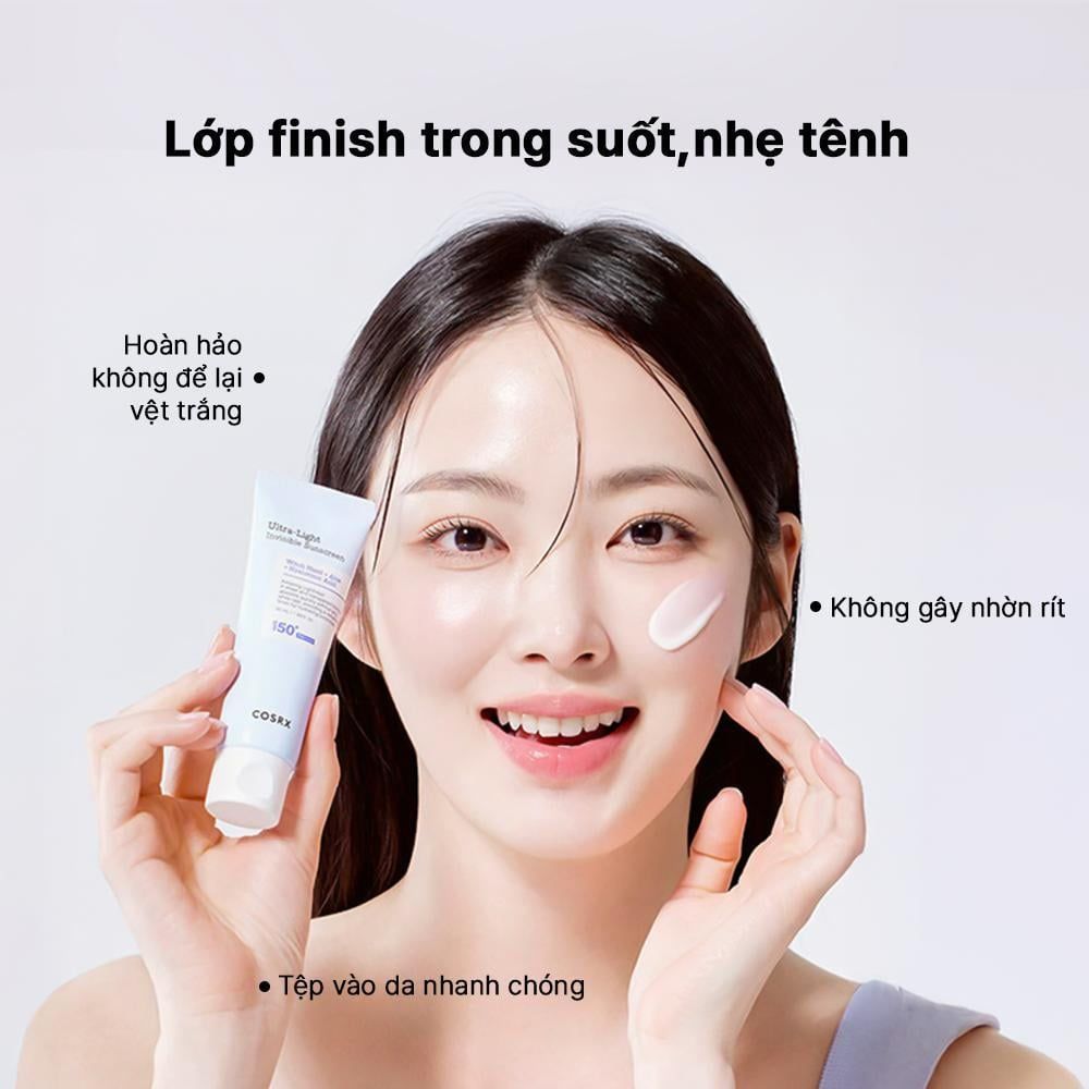  COSRX Kem Chống Nắng Hóa Học Trong Suốt Ultra-Light Invisible Sunscreen SPF 50+PA++++ 50ml 