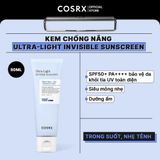  COSRX Kem Chống Nắng Hóa Học Trong Suốt Ultra-Light Invisible Sunscreen SPF 50+PA++++ 50ml 
