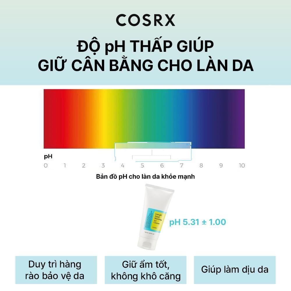  COSRX Sữa rửa mặt dạng gel dịu nhẹ Low pH Good Morning Gel Cleanser 150ml 