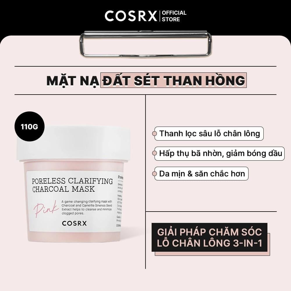  COSRX Mặt Nạ Đất Sét Poreless Clarifying Charcoal Mask (Pink) 110g 