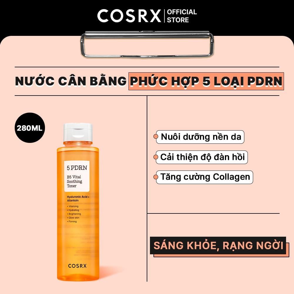  COSRX Toner phục hồi căng bóng 5 PDRN B5 VITAL SOOTHING TONER 280ml 