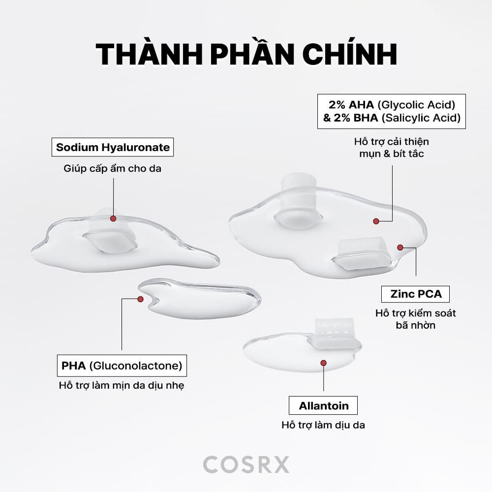  COSRX Tinh chất The AHA 2 BHA 2 Blemish Treatment Serum 50g 