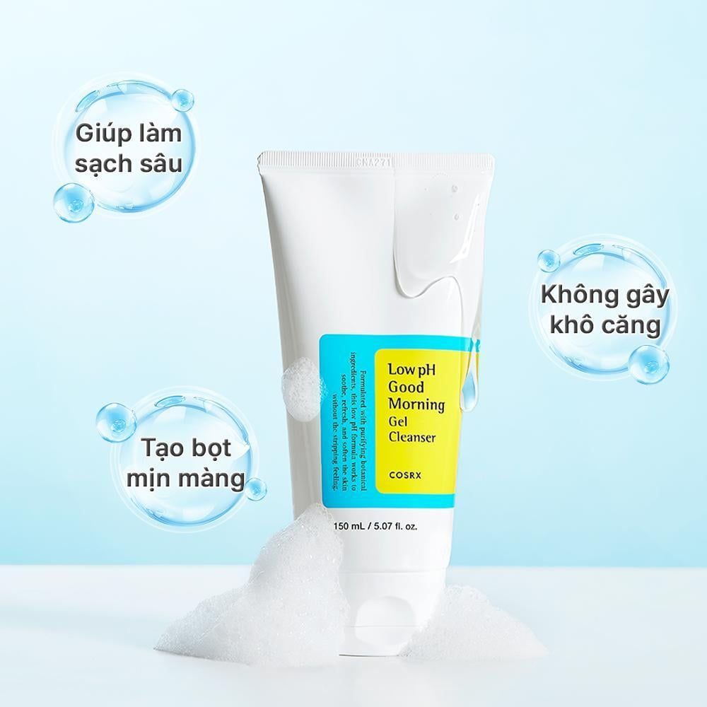 COSRX Sữa rửa mặt dạng gel dịu nhẹ Low pH Good Morning Gel Cleanser 150ml 