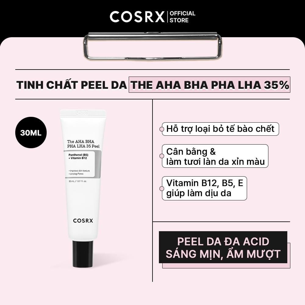  COSRX Tẩy da chết The AHA BHA PHA LHA 35 Peel 30ml 