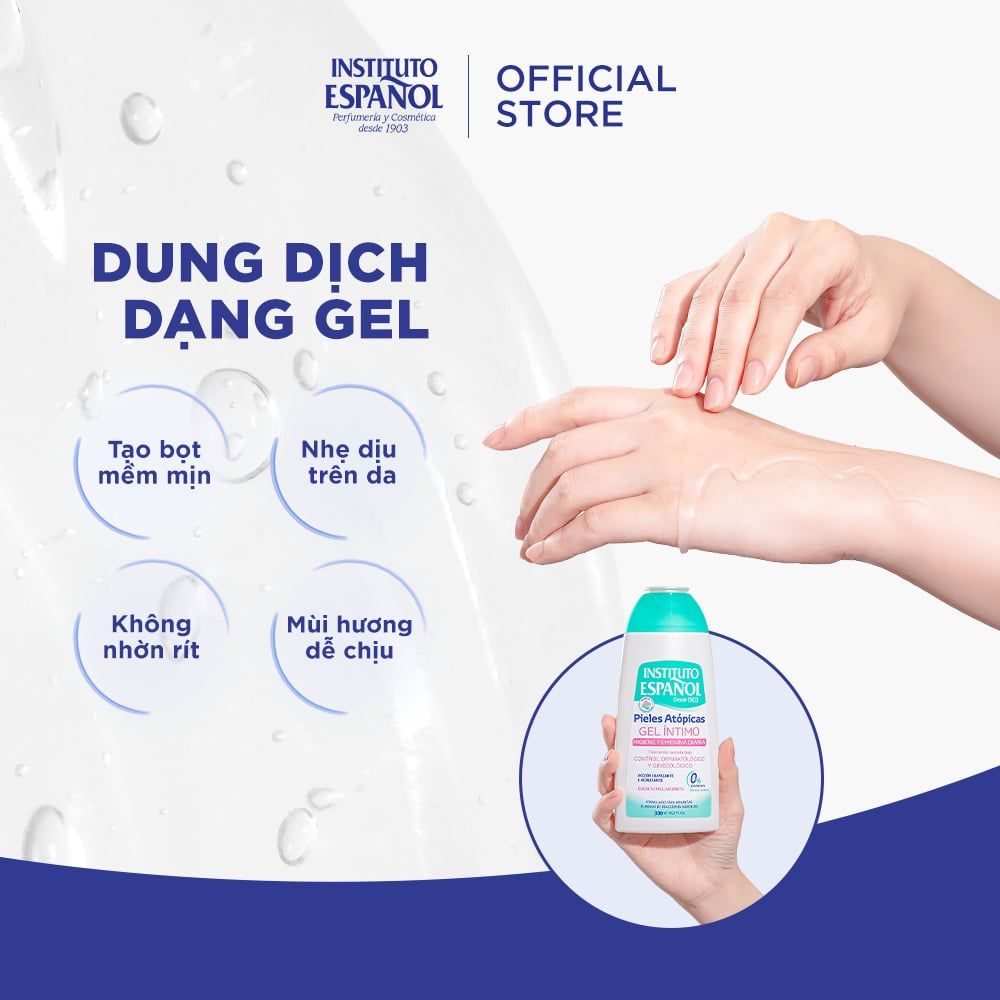  Instituto Español Dung dịch vệ sinh Pieles Atópicas Gel Íntimo 300ml Dành Cho Cả Nam Và Nữ 