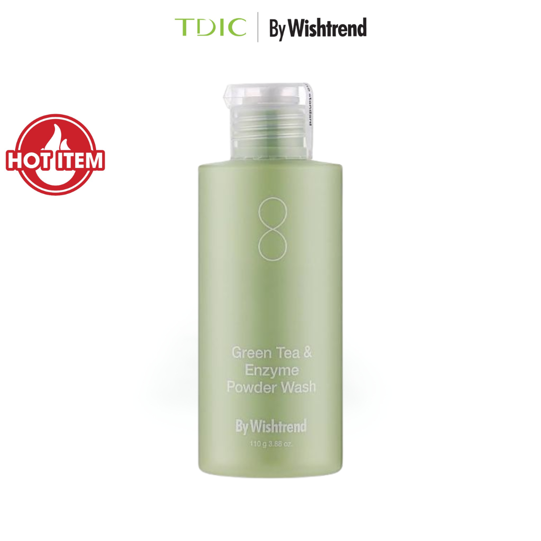  [Date 08.2027] By Wishtrend Sữa rửa mặt dang bột Green tea & Enzyme Powder Wash 110g 