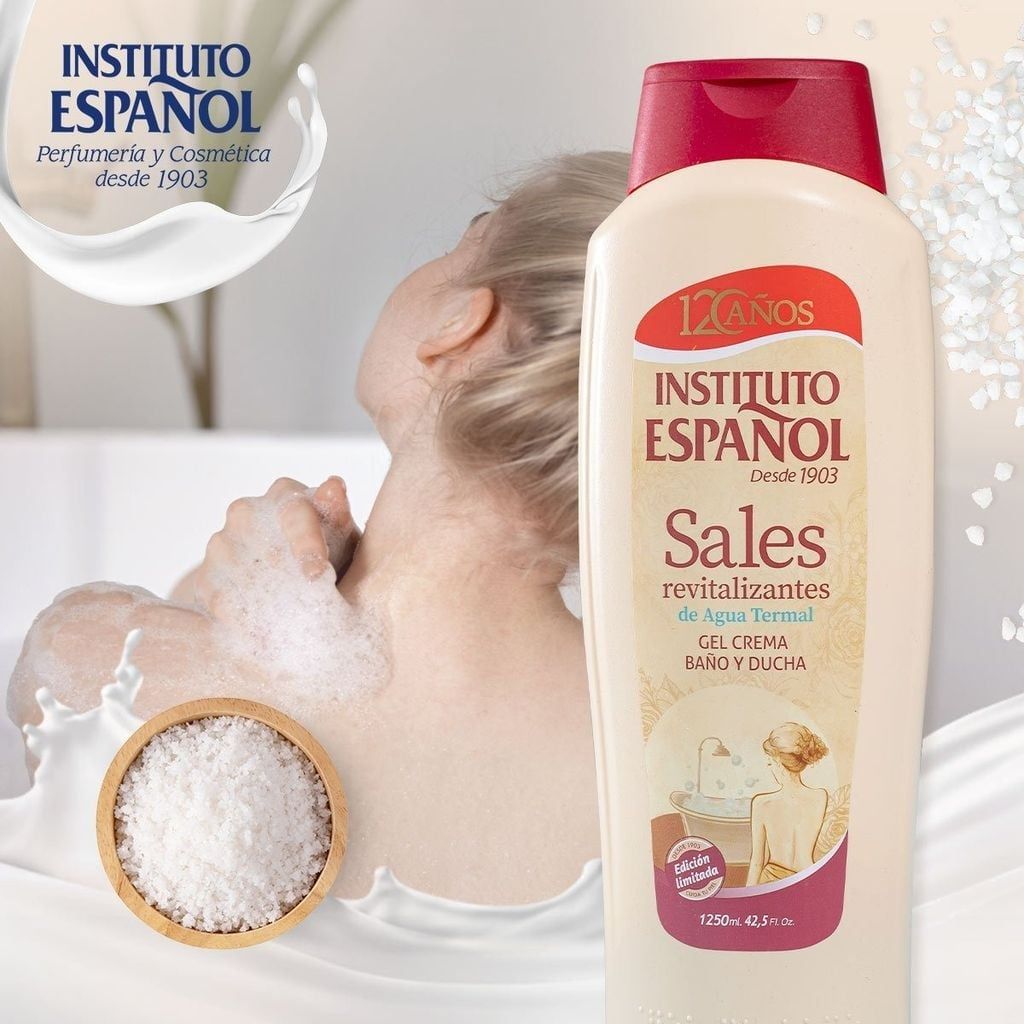  Instituto Español Gel tắm Sales Gel Crema Baño Y Ducha 1250ml Chiết Xuất Muối Khoáng Làm Sạch & Tẩy Tế Bào Chết Dịu Nhẹ 
