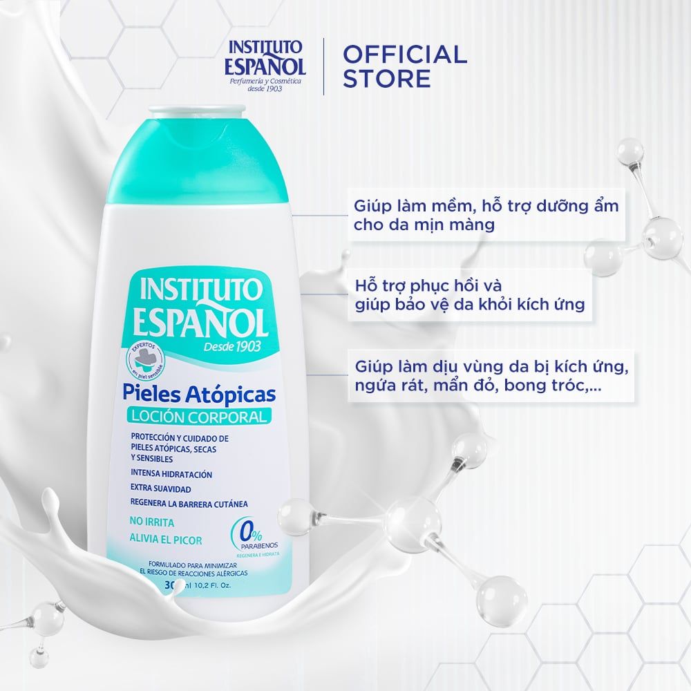  Instituto Español Sữa dưỡng Pieles Atópicas Loción Corporal Hỗ Trợ Cấp Ẩm, Làm Mịn Cho Da Nhạy Cảm 