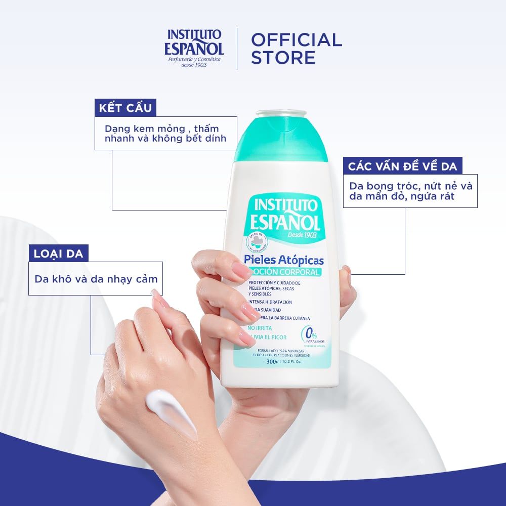 Instituto Español Sữa dưỡng Pieles Atópicas Loción Corporal Hỗ Trợ Cấp Ẩm, Làm Mịn Cho Da Nhạy Cảm 