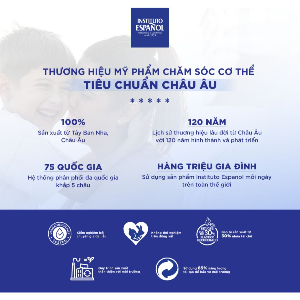  Instituto Español Gel tắm Rosa Mosqueta Gel Crema Chiết Xuất Hoa Hồng Hỗ Trợ Làm Sáng, Cấp Ẩm Mềm Da 