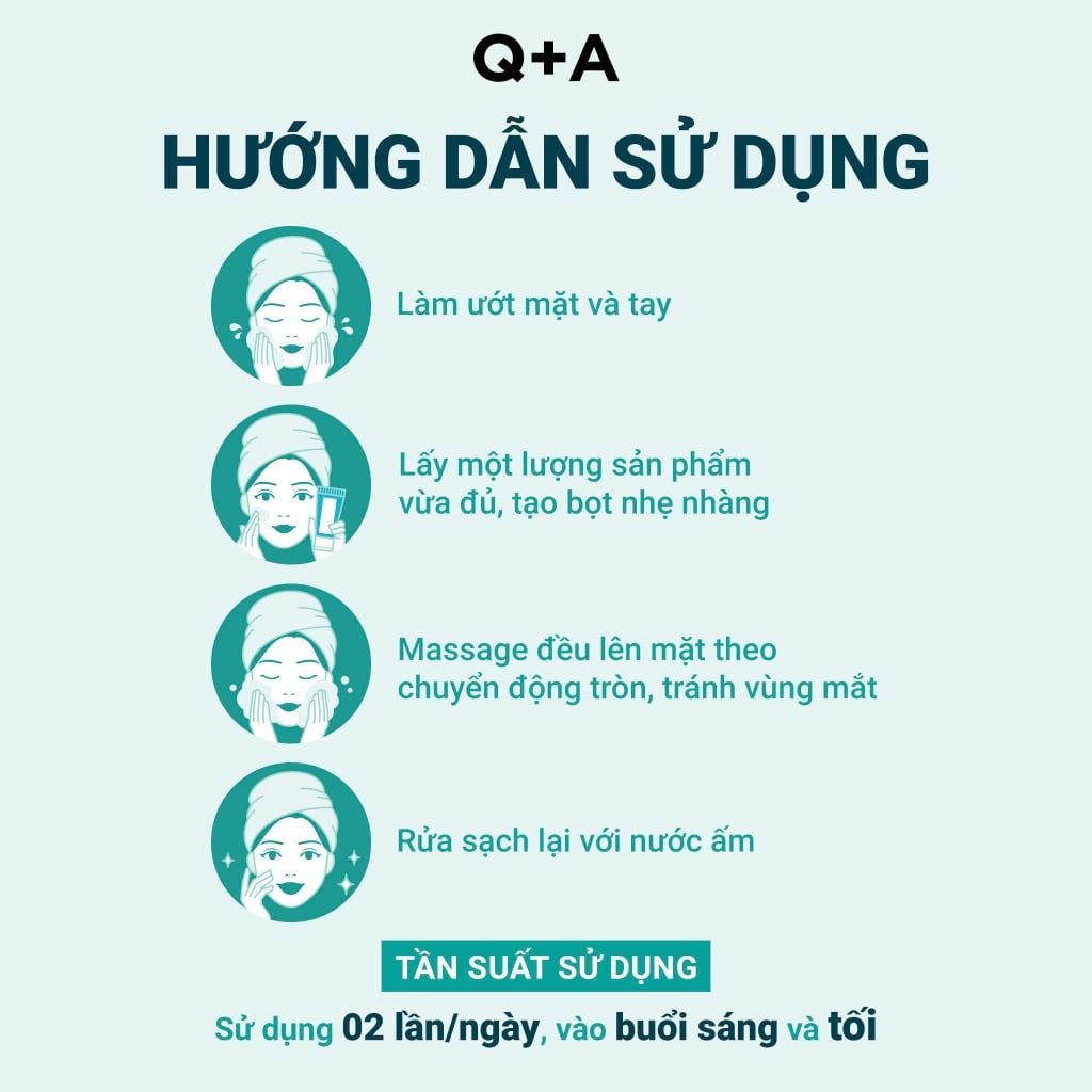  Q+A Sữa rửa mặt Niacinamide Gentle Exfoliating Cleanser 125ml 