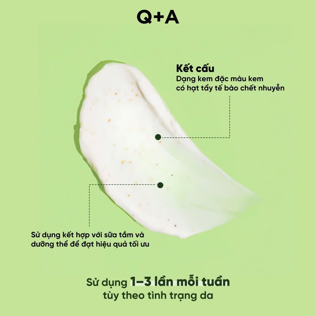  Q+A Tẩy da chết AHA Exfoliator Body Scrub 250ml 