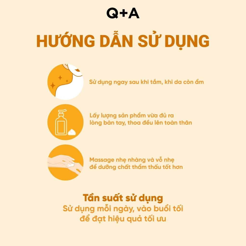  Q+A Kem dưỡng Vitamin C Body Cream 250ml 