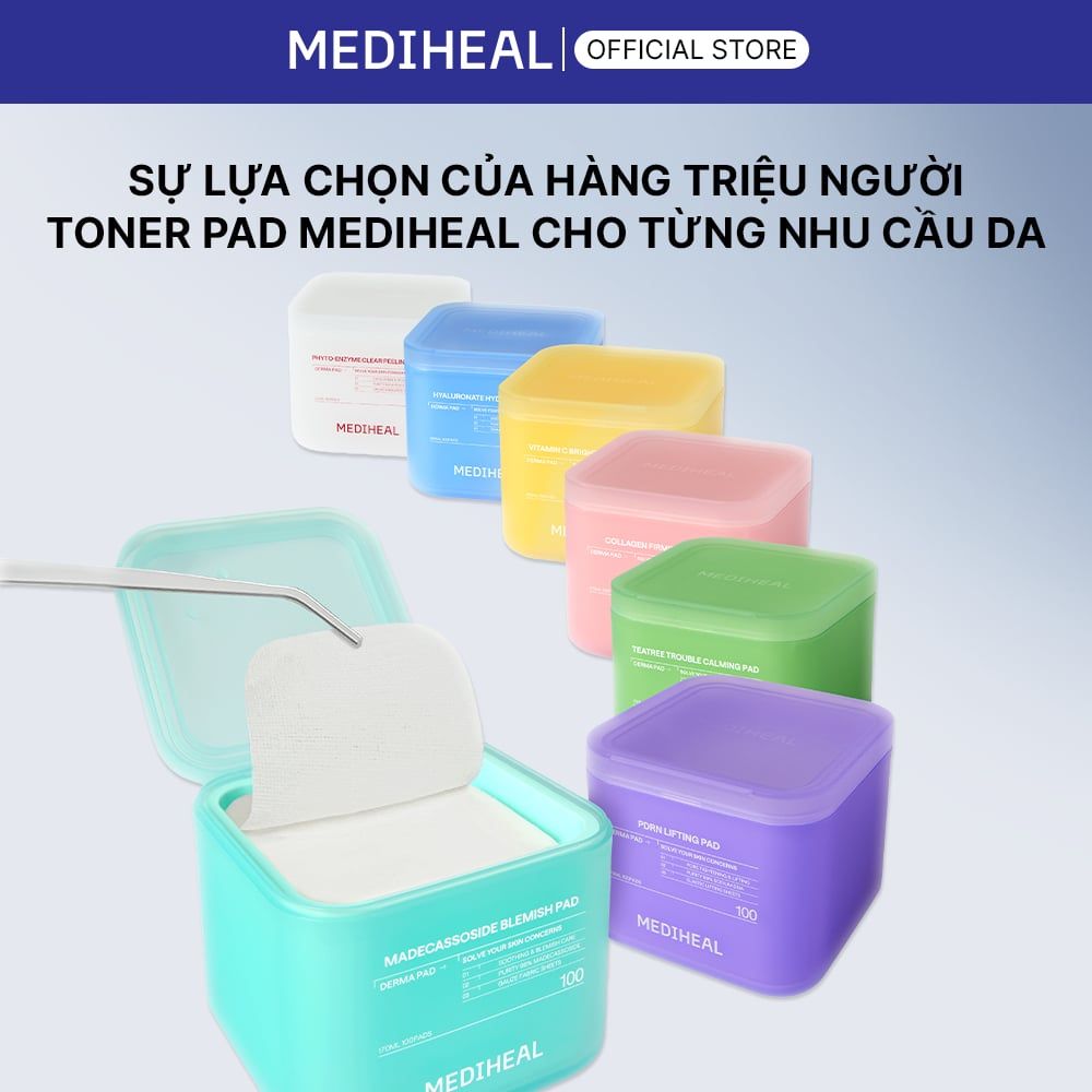  Toner Pad Mediheal Dưỡng Ẩm Làm Dịu Da, Cân Bằng Da (100 Miếng) 