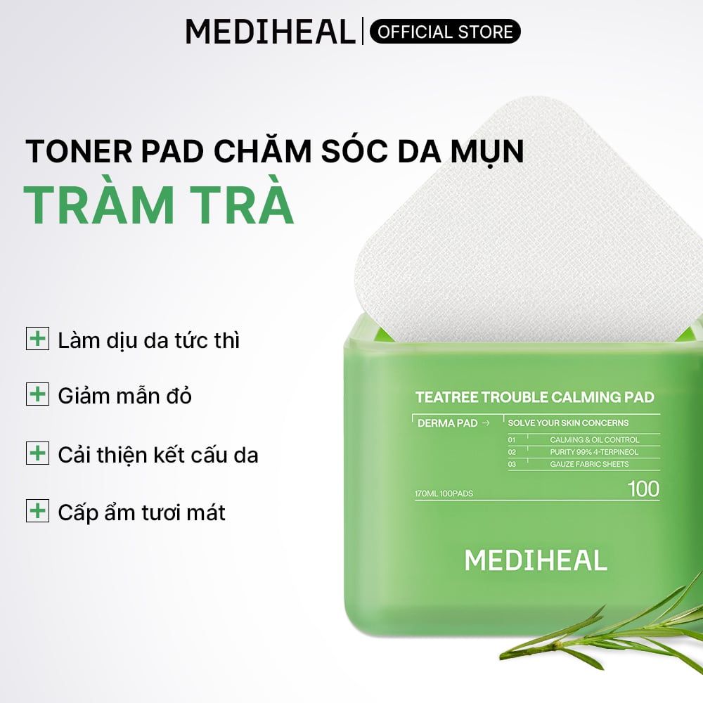  Toner Pad Mediheal Dưỡng Ẩm Làm Dịu Da, Cân Bằng Da (100 Miếng) 