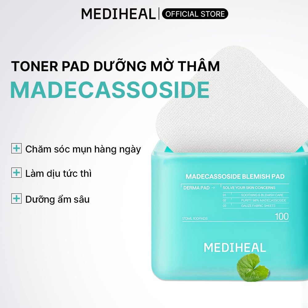  Toner Pad Mediheal Dưỡng Ẩm Làm Dịu Da, Cân Bằng Da (100 Miếng) 