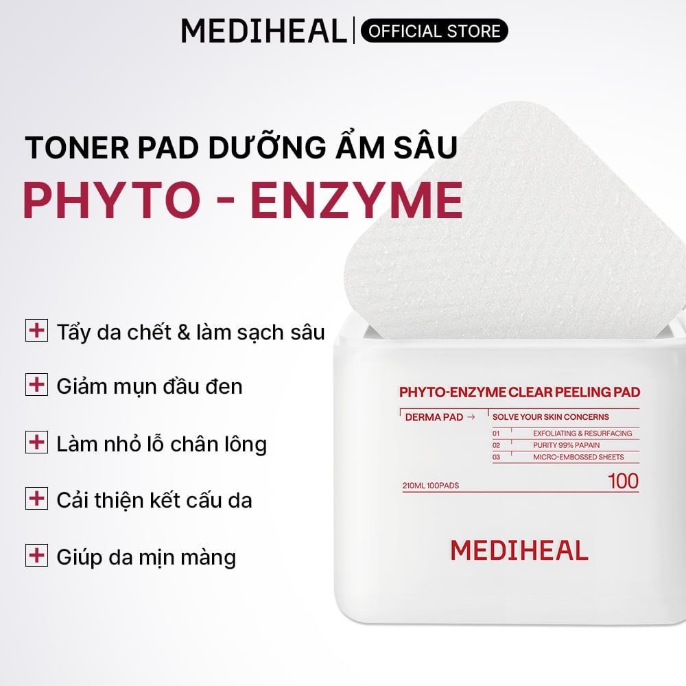  Toner Pad Mediheal Dưỡng Ẩm Làm Dịu Da, Cân Bằng Da (100 Miếng) 