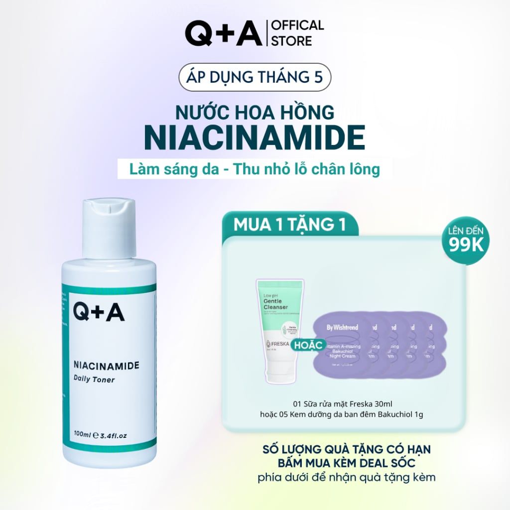  Q+A Nước hoa hồng Niacinamide Daily Toner 100ml 