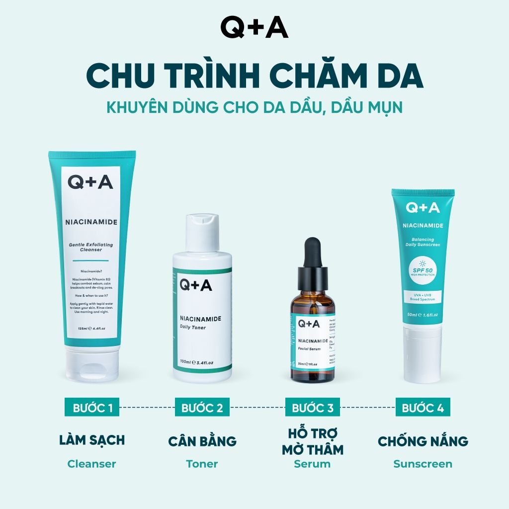  Q+A Nước hoa hồng Niacinamide Daily Toner 100ml 