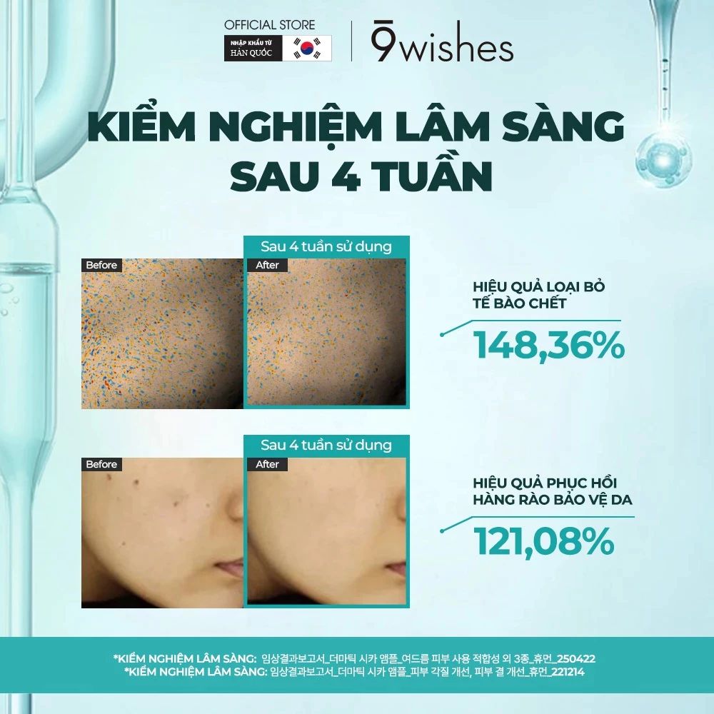  [DATE T8/2027] Nước hoa hồng 9 Wishes Dermatic Cica Toner kiềm dầu, thoáng da, làm dịu 