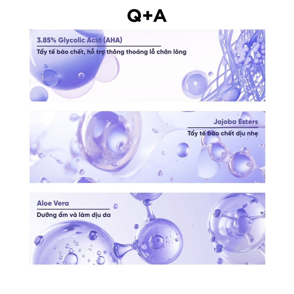  Q+A Nước hoa hồng Glycolic Acid Daily Toner 100ml 