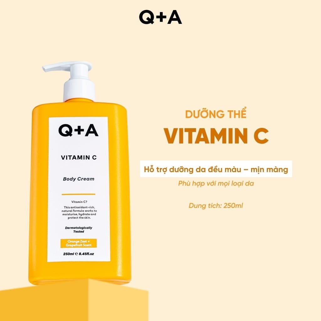  Q+A Kem dưỡng Vitamin C Body Cream 250ml 