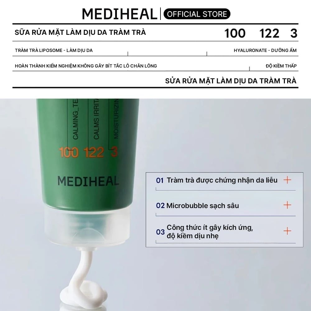  Mediheal Sữa Rửa Mặt Hỗ Trợ Làm Sạch và Chăm Sóc Các Vấn Đề Về Da 120ml 