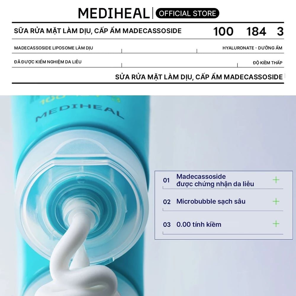  Mediheal Sữa Rửa Mặt Hỗ Trợ Làm Sạch và Chăm Sóc Các Vấn Đề Về Da 120ml 