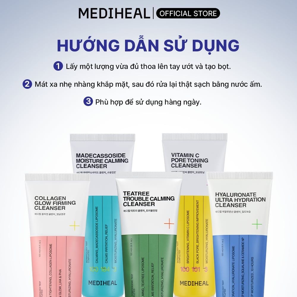  Mediheal Sữa Rửa Mặt Hỗ Trợ Làm Sạch và Chăm Sóc Các Vấn Đề Về Da 120ml 