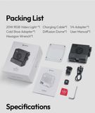  (Comming soon) Ulanzi  LE20 - Đèn trợ sáng RGB tích hợp quạt tản nhiệt công suất 20W 