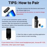  BOYA BY-V1/V10/V2/V20 V2.0 Micro Không Dây Ve Áo Micro Khử Tiếng Ồn Vlogging Mic Cho iPhone Android 