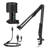  FIFINE T683 USB MICROPHONE BUNDLE WITH A MUTE BUTTON, A VOLUME DIAL & A MONITORING JACK FOR PC/MAC/MOBILE 
