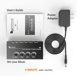  Fifine N5 - Bộ Mixer bốn kênh có điều khiển âm lượng 
