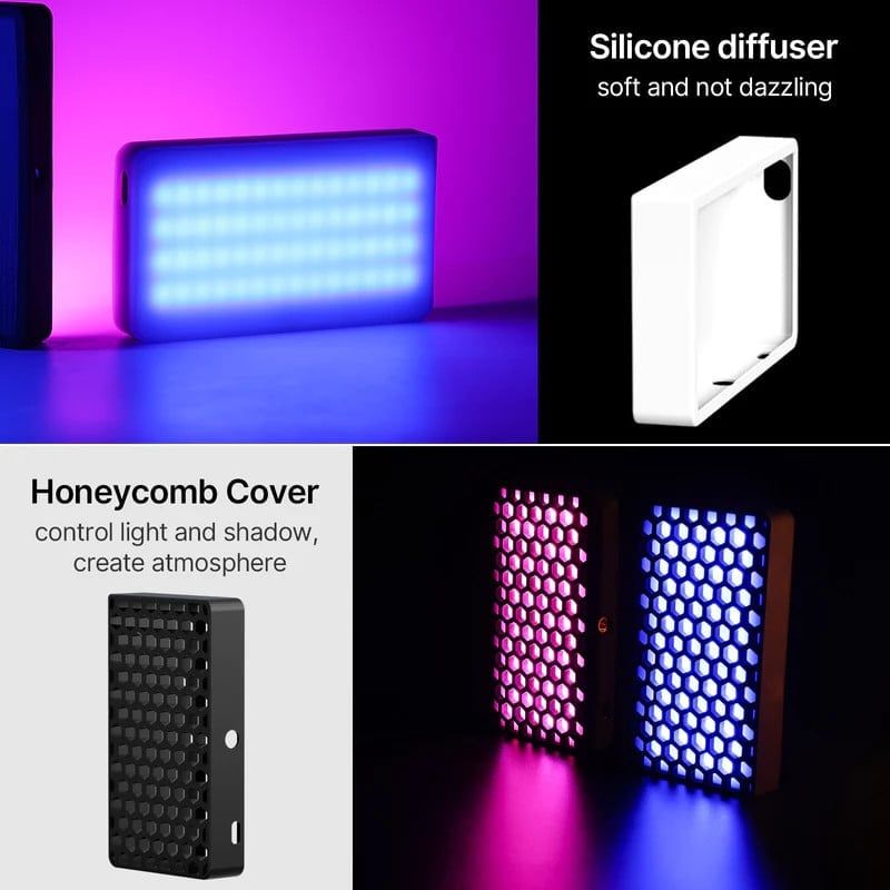 ULANZI LT002 Luce LED RGB Portatile Per Fotocamera: Pannello 10W Con Magnete, CRI 95+, Batteria 4000mAh E Dimmerabile 2500K-9000K