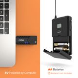  FIFINE K031B WIRELESS USB COMPUTER LAPEL MICROPHONE WITH HEADSEST FOR FITNESS CLASS, CONFERENCING 