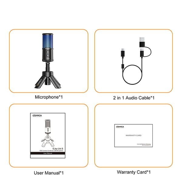  Comica Ejoy Uni S Microphone Condenser Cardioid RGB 