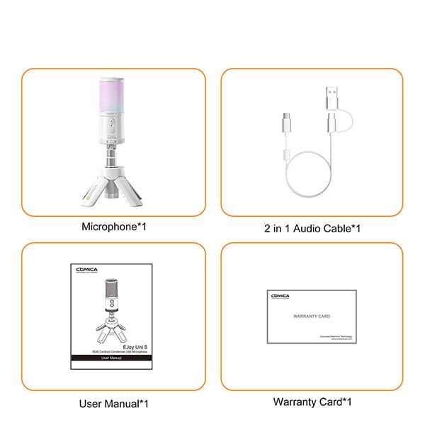  Comica Ejoy Uni S Microphone Condenser Cardioid RGB 