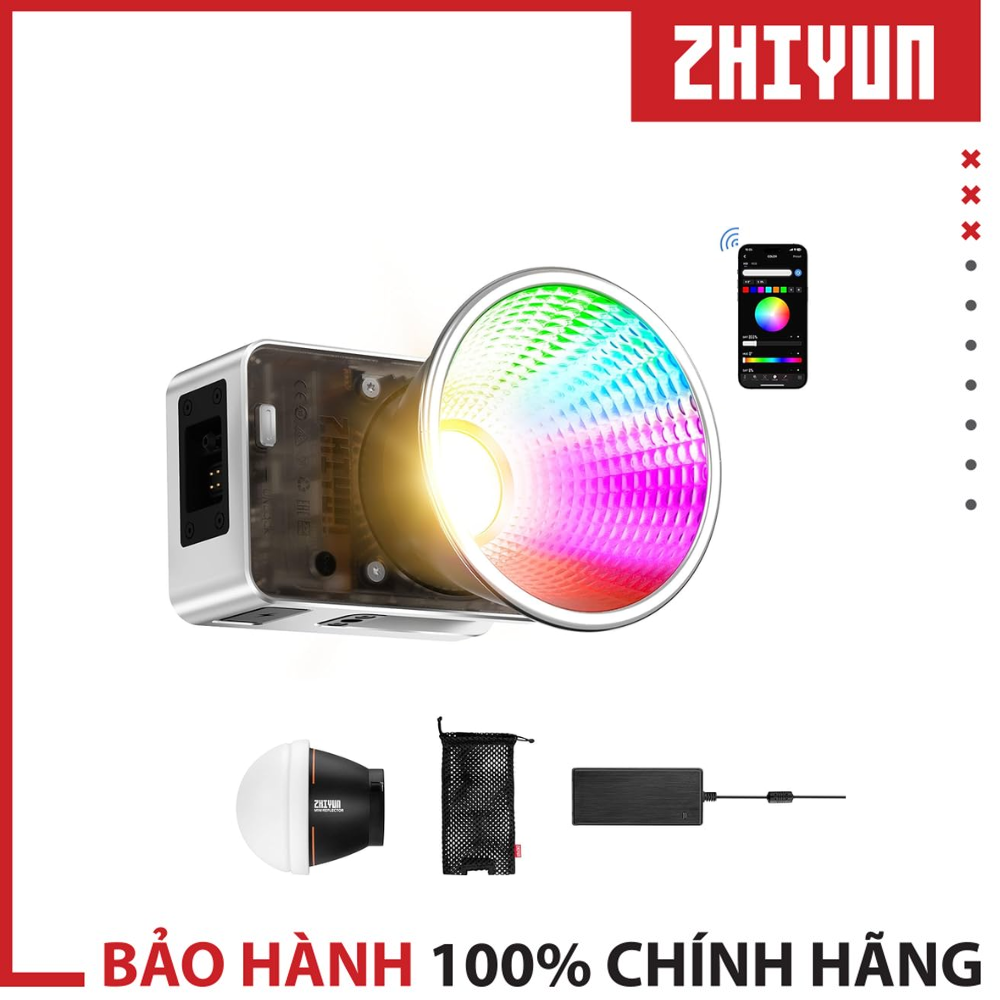  Zhiyun Molus X60 RGB đèn cầm tay 60W điều chỉnh nhiều màu sắc nhỏ gọn 