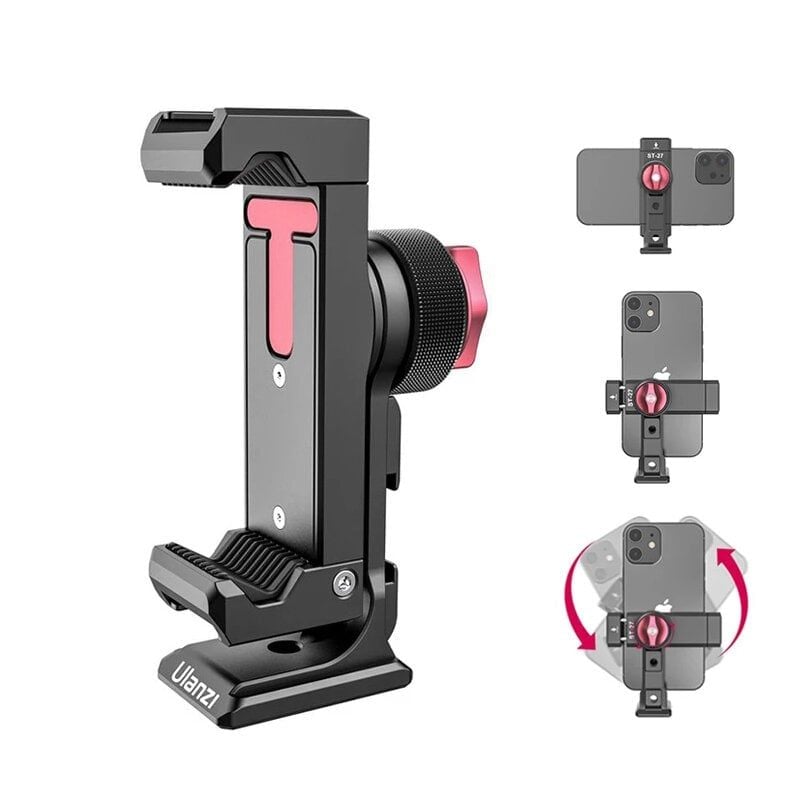  ULANZI ST-27 - Ngàm kẹp điện thoại tích hợp x3 Cold shoe mount, hỗ trợ xoay 360° 