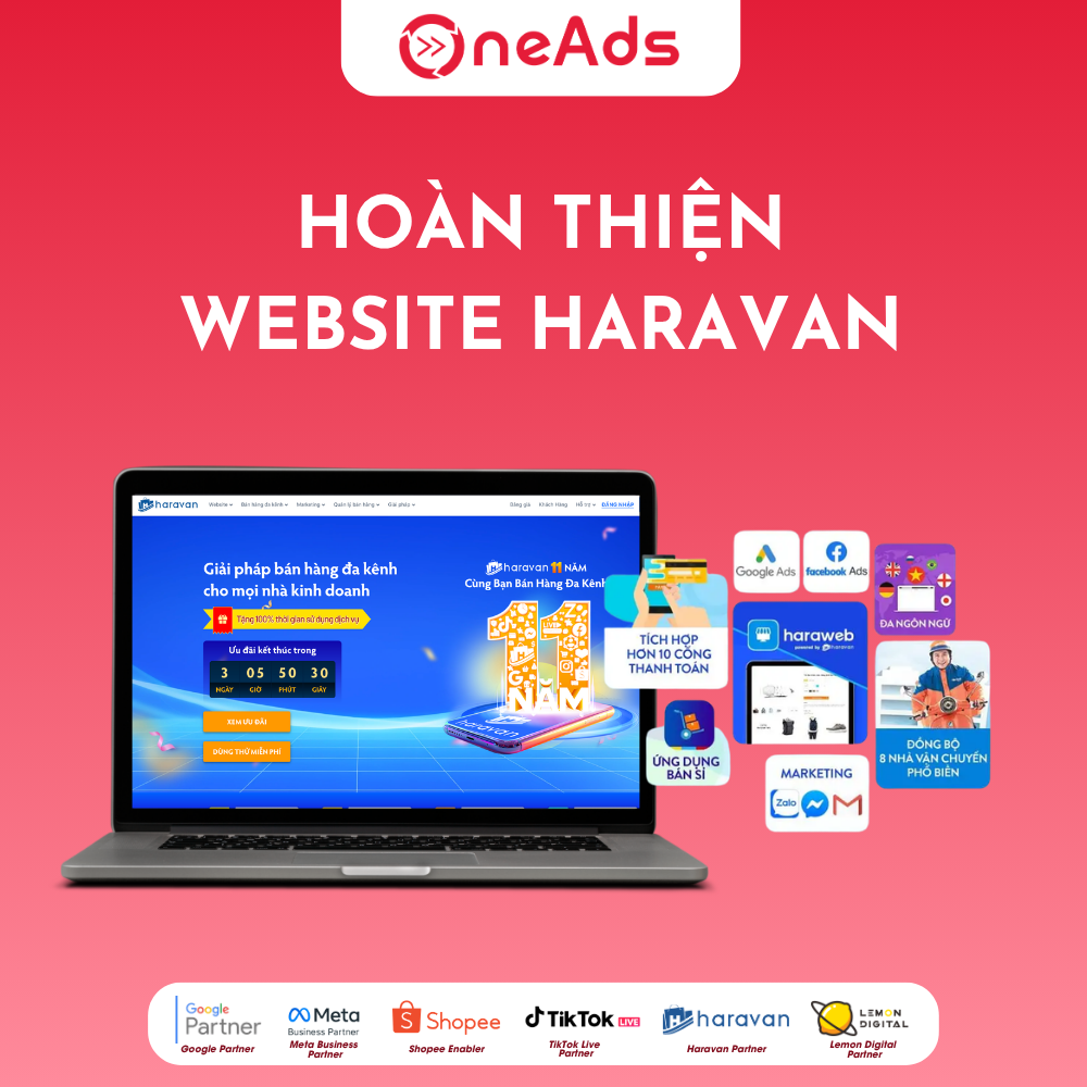  Dịch vụ Hoàn thiện website Haravan by OneAds Digital 2026 