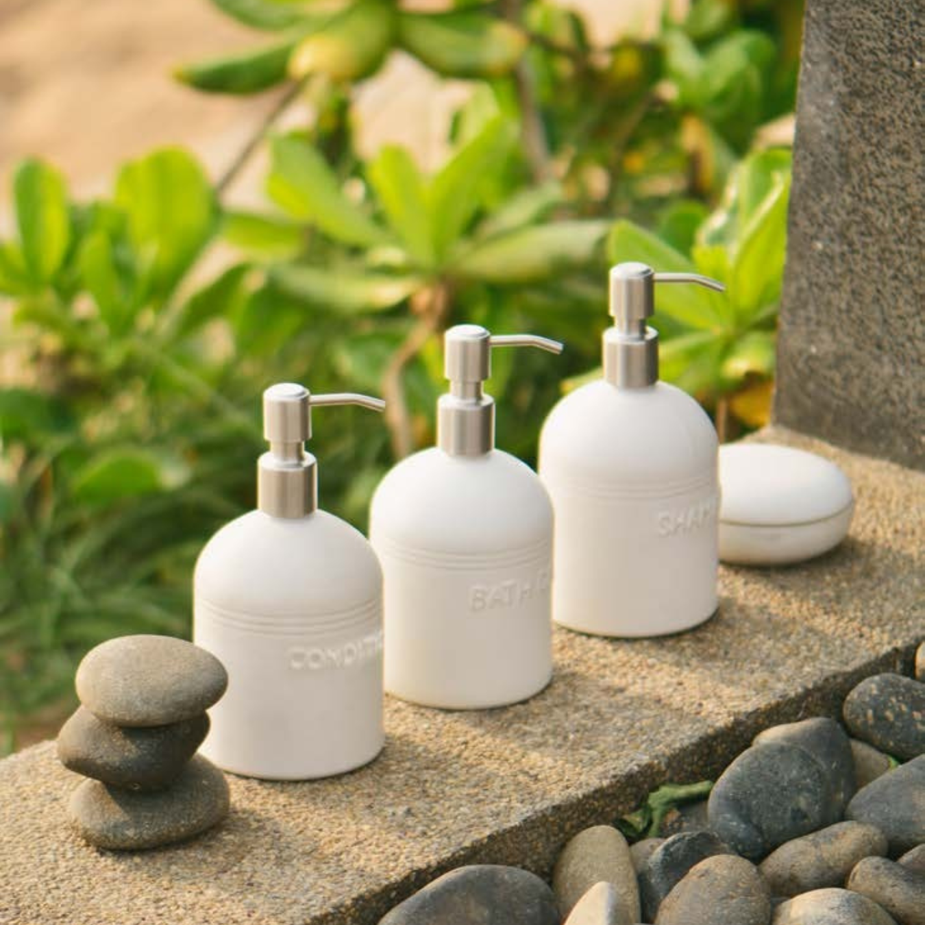  Bình đựng xà phòng vuông bằng gốm men bóng 