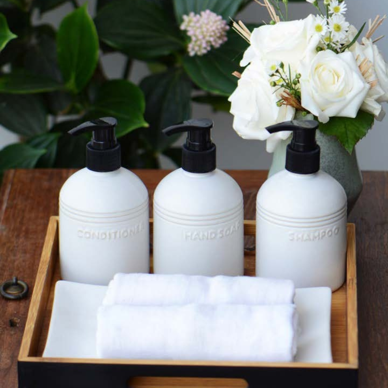  Bộ 2 bình đựng xà phòng vuông bằng kim loại 