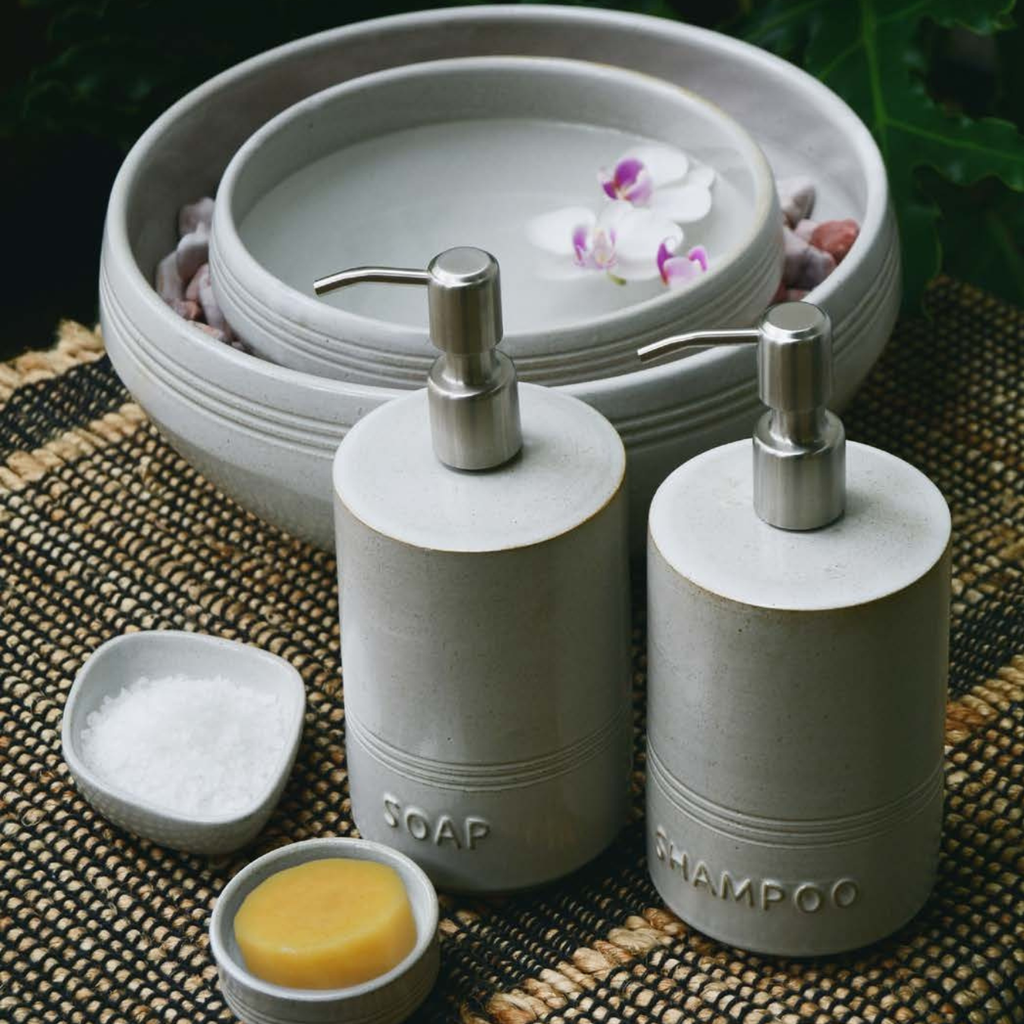  Bình đựng xà phòng tròn bằng gốm men bóng 